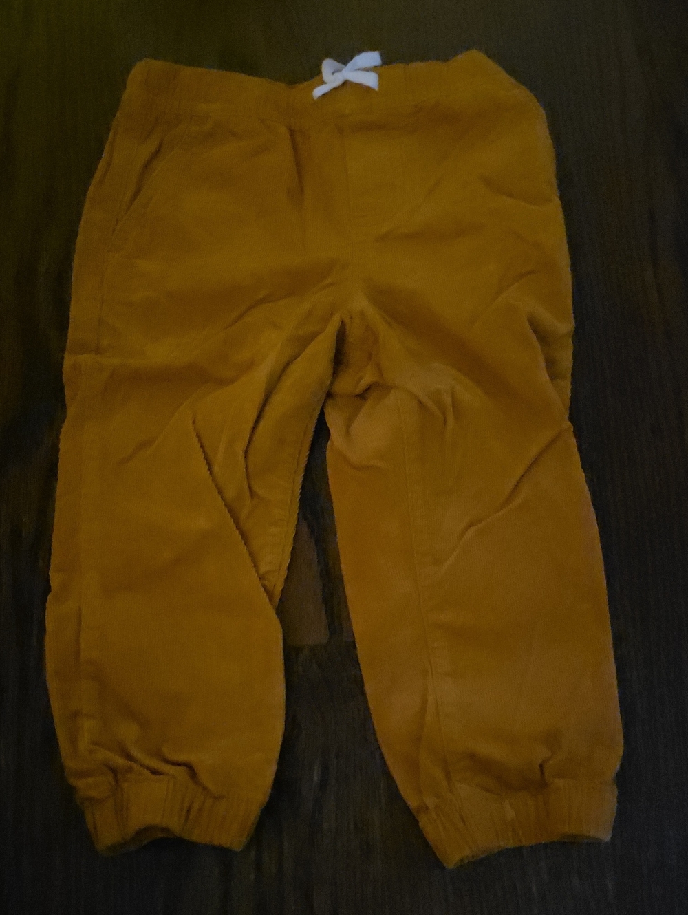 Janie and Jack Mustard Corduroy Jogger Pants